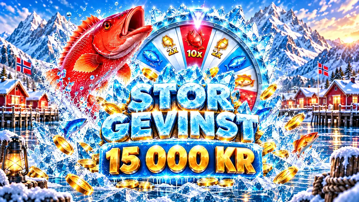Stor gevinst på 15 000 kr i Ice Fishing foran hjulet med 10x-felt